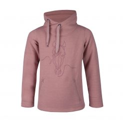 SWEATSHIRT COZY GARNET ROSE RED HORSE